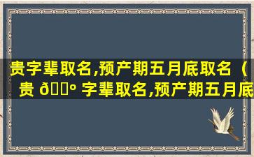 贵字辈取名,预产期五月底取名（贵 🐺 字辈取名,预产期五月底取名可以吗）